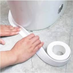 ‌Fita Antiderrapante para Banheiro 3 Metros - Cinza e Branca, Vedação Impermeável de PVC(1 UNI,BRANCO)