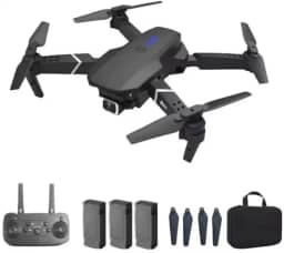 Drone 4u2Buy modelo E88 Pro com Câmera 4K Wi-Fi FPV, Controle Remoto, Hélices extras, 3 Baterias de 1800mAh – Até 60 minutos de voo total (20 min cada), com carregamento rápido em 90 minutos., Bolsa de Transporte, Brinquedo, Educativo Dobrável, Ideal para crianças e iniciantes