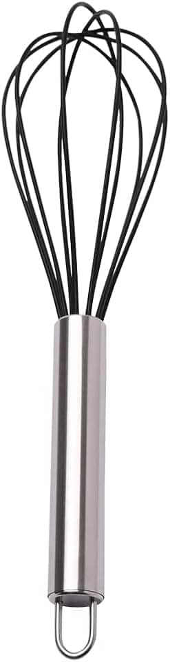 Mimo Style Batedor de Ovos e Massas Fouet, Cabeça de Silicone e Cabo em Inox de Excelente Durabilidade, Para Diversas Receitas, Massas de Bolo, Tortas, Pães, Cremes e Claras em Neve, SN914X B,