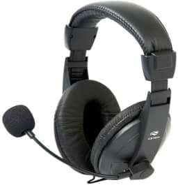Headset C3Tech PH-60BK Voice ComFort Preto - Com Microfone Integrado Controlador de Volume no Cabo Conexão P2 Microfone com Haste Flexível Impedância de 32Ohms Áudio Stereo, Médio