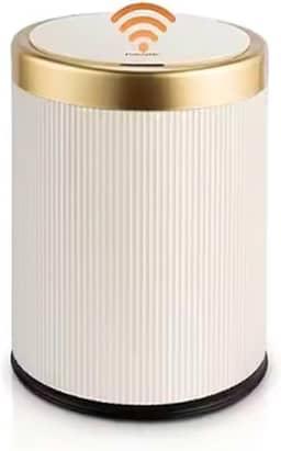 Lixeira com Tampa Inteligente Sensor Automático Aproximação, 10 Litros, Abertura sem Toque, 27,5 x 23,5 cm (Branco)