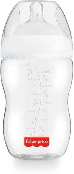 Mamadeira First Moments Clássica Neutra 330ml +4 meses Fisher Price - BB1026