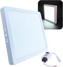 Painel Plafon LED de Sobrepor 18W Quadrado 22x22cm Slim, 6500K, Estrutura Metálica – Luz Branca Fria Premium