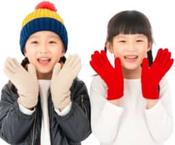 Kit 2 Par de luvas de frio lã Infantil Inverno Coloridas