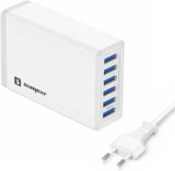 Carregador Celular Rapido 6 Portas Saidas USB Multiplo 10A modelo SX-F4 marca Sumexr (Branco)
