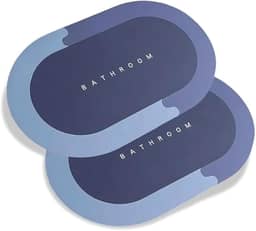 Kit 2 Tapetes Antiderrapantes Super Absorventes Emborrachado, Secagem Rápida, Alta Aderência para Banheiro e Casa