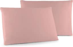 Kit 02 Fronhas Classic Tecido Percal 400 Fios 70x50 cm Antiácaro, Anti-pilling com Toque Macio - Rosê