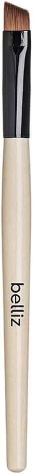 Pincel Marfim Delineador Chanfrado, Belliz, Preto/ Bege/ Marrom