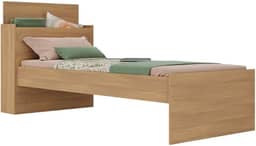 Cama de Solteiro para Colchão 188 x 78cm com Baú Embutido Multimóveis Mp4229 Branco - Rustic