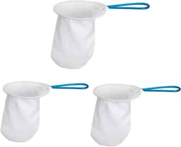 Coador de Café em Flanela, Filtro Reutilizável e Lavável, Cabo de Arame, Branco, Kit com 3 Unidades