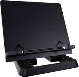 Marca Fácil Suporte para Livro e Notebook Resistente Ergonômico Durável Leve Portátil 19 Níveis de Ajuste com Prendedores de Páginas Preto M05