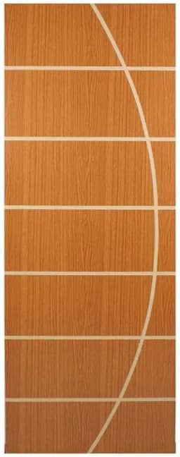 Porta de Madeira Frisada Neblina MGM 210cmx80cm Melamínico Mogno