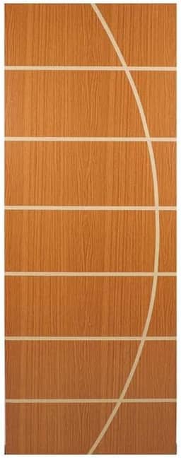 Porta de Madeira Frisada Neblina MGM 210cmx80cm Melamínico Mogno