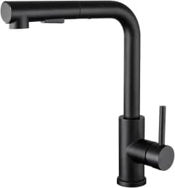 Torneira Cozinha Gourmet Extensível Monocomando Quadrada 2 Jatos Bancada (Preto)