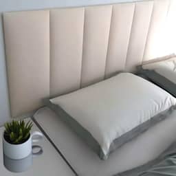 Cabeceira Estofada Modular Cama Casal King 2,00mX45cm Módulos Adesivos (Branco)
