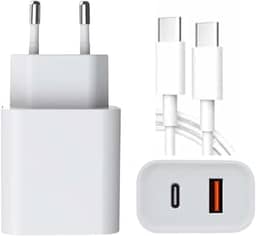 Carregador Universal Ultra Rápido/Turbo Duo, USB-C e USB-A, 40W, 9.1A, Cabo Tipo-C Compatível com Lightning, iOS, Tecnologia PD, Quick Charge 4.0