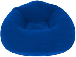 Sofa Inflável Poltrona Confortável Puff Deluxe Aveludado Moderno Estilosa Suporta Até 100kg (Azul)