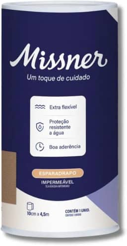Esparadrapo Impermeável Bege Missner - 1 Unidade - 10cm X 4,5m