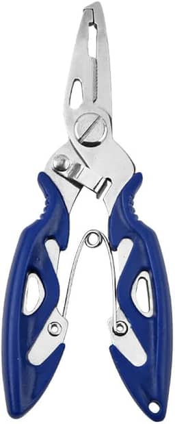Alicate de pesca dobrado de aço inoxidável, com alça antiderrapante, ferramenta para pesca em água salgada/doce e uso ao ar livre