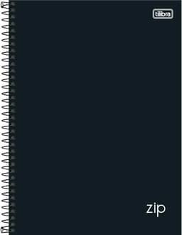 Tilibra 305421 Universitário 10 Matérias Zip - Caderno Espiral, Capa Dura, 160 Folhas, Preto