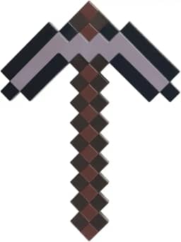 Minecraft Netherite Pickaxe Costume Accessory, Official Plastic Dress Up Prop, One Size