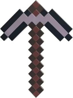 Minecraft Netherite Pickaxe Costume Accessory, Official Plastic Dress Up Prop, One Size