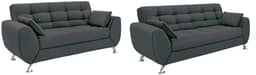 Conjunto de Sofá 2 e 3 Lugares Larissa I Suede Cinza