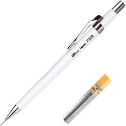 Pentel Sharp P209 Conjunto de Lapiseira e Tubo de Grafites, Branco, 0.9 mm