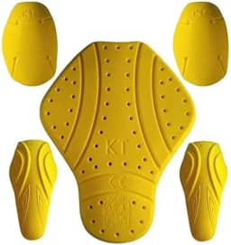 5 peças – Almofadas de armadura certificadas CE nível 2 l nível 2 aprovadas para costas, ombros e cotovelos protetores de armadura para jaquetas de motocicleta., Conjunto de 5 peças