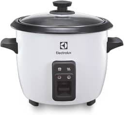Electrolux RCB50 - Panela Elétrica vapor arroz, capacidade 1,3L, 7 xícaras manter aquecido, panela removível antiaderente, tampa vidro, 127v, por Rita Lobo, branca