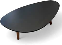 Mesa de Centro Orgânica Pés Palito em Madeira 90x52cm Preto
