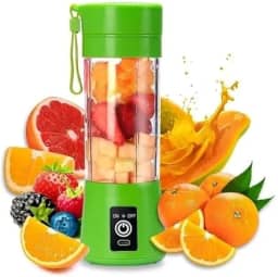 Mini Liquidificador Elétrico Portátil com Bateria Recarregável USB – Ideal para Shakes, Sucos e Smoothies (Verde)