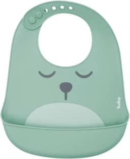 Buba, - Verde, Babador De Silicone Com Pega Migalhas Gumy Bebê Unissex, Verde (Green), Único