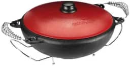 Panela para Moqueca em Ferro Fumil 6 L c/Tampa Vermelha Ferro 32 Cm Ø