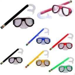 Kit Snorkel Infantil com Máscara de Mergulho e Respirador, 7 Cores Disponíveis