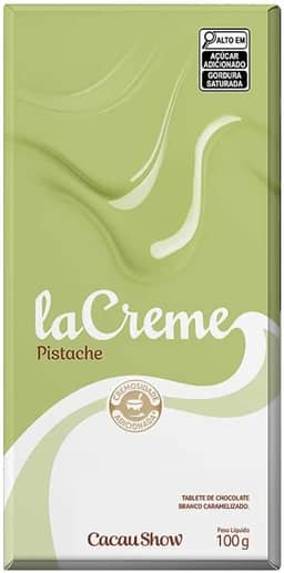 Tablete LaCreme Choco Branco com Pistache 100g Cacau Show