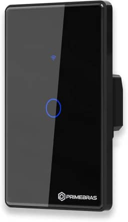 Interruptor Smart Wifi Inteligente Touch Primebras 1 Botão Preto