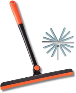 Rodo Multiuso para Vidros, Box, Janelas e Pia com Rotação 360° - Ideal para Limpeza de Carros, Mesas e Espelhos - Praticidade e Eficiência em Cada Uso, Preto