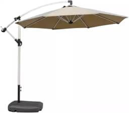 Ombrelone Sombrero Para Piscina 3x3 Caquí Sombrero Em Alumínio Com Base (Guarda sol para Piscina e Jardim)