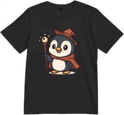 Camiseta Estampada Pinguim Mago Infantil – Estampa, Geek, Pinguim, Algodão