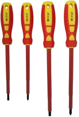 Jogo de Chaves Fenda/Philips Isoladas VDE 4 Peças – Conex | Kit de Ferramentas Elétricas Seguras e Profissionais