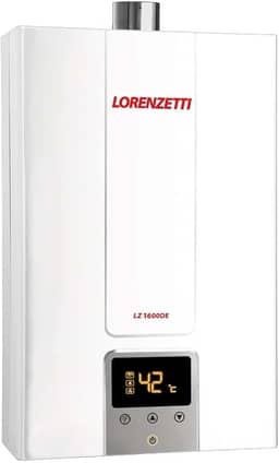 LORENZETTI Aquecedor de Água a Gás LZ 1600 DE GN Digital 15 L/Min, Branco