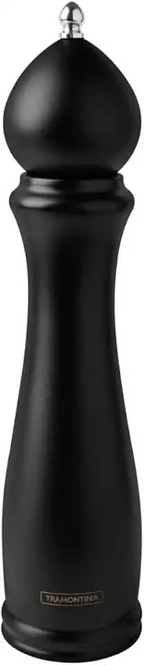 Moedor de Pimenta e Sal Tramontina Churrasco Black em Cerâmica com Recipiente de Madeira 10'