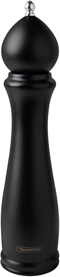 Moedor de Pimenta e Sal Tramontina Churrasco Black em Cerâmica com Recipiente de Madeira 10"