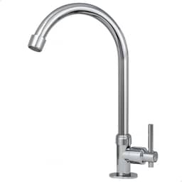 Torneira Pia Lavatório Banheiro Lavabo SOFTINOX em Metal Inox Alta com Bica Móvel 360°– Instalação de Bancada, 1/4 de Volta e Bico Arejador