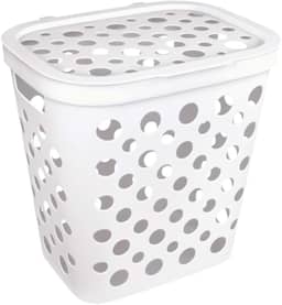 Cesto p/Roupas Usual 30L Ventilado Com Tampa Cores (Branco)
