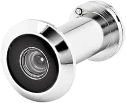 Olho Mágico Cromado 200°: Segurança e Visão Panorâmica para Sua Porta - Latão Durável, Fácil Instalação e Acabamento Elegante para Proteger Seu Lar