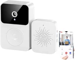 Interfone Inteligente com Câmera e Áudio Wi-Fi, Visão Noturna, Sem Fio