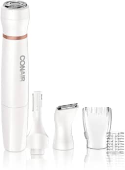 Depilador e Aparador Facial e Corporal Feminino Conair All-In-One - 5 Acessórios, Sem Fio, Pilha