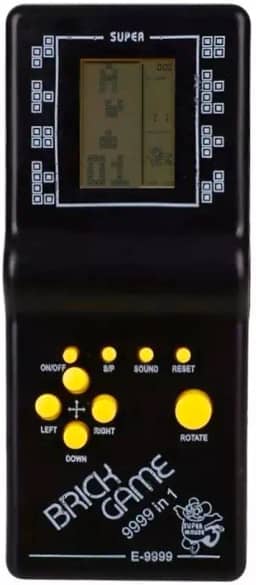 Super Mini Game Jogo 9999 em 1 Portátil A Pilha Estilo Retrô Anos 80 Nostálgico Cor Preto, Amarelo, Azul, Verde, Vermelho E Rosa Com Tetris, Frogger, Cobrinha, Corrida LINHA PREMIUM SYANG (PRETO)